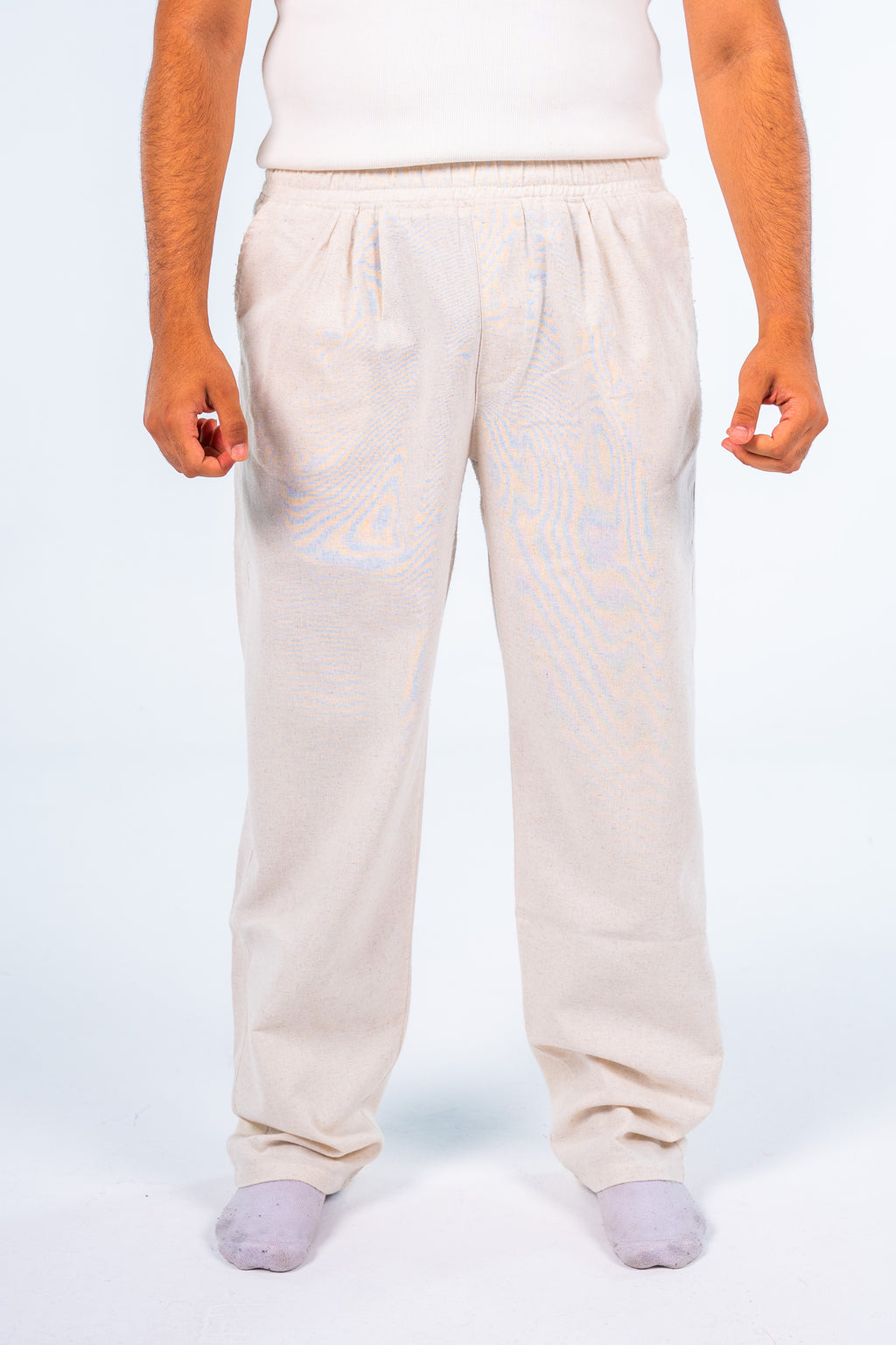 بنطلون كتان بيج - Beige Linen Trousers